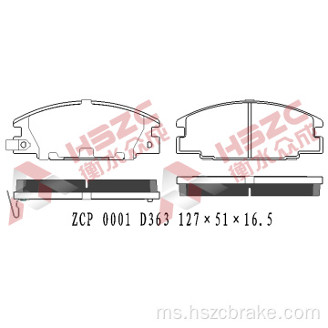 FMSI D363 CAR CERAMIC BRAKE Pad untuk Isuzu